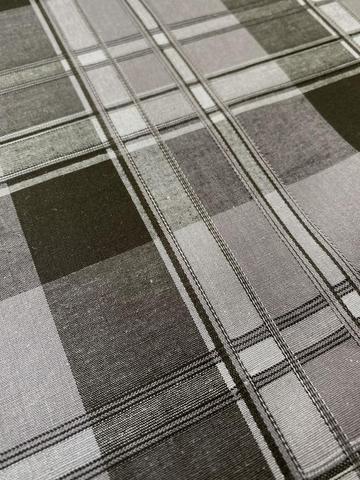 Cotton Lycra Embossed Woven Plaid Black/Gray 47”