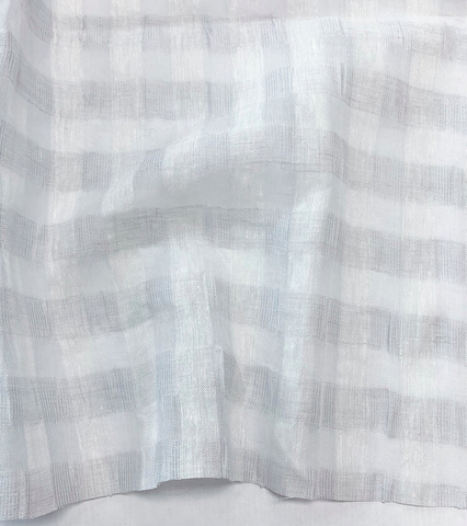 Cotton/Linen Jacquard Windowpane Pearl Gray 55”