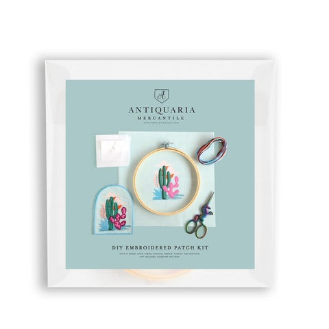 Antiquaria Design Studio Cactus DIY Embroidery Patch Kit