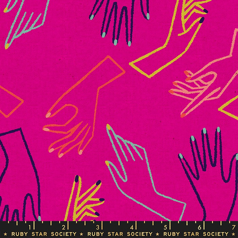 Adorn by Rashida Coleman Hale for Ruby Star Society In Good Hands Cotton/Linen Canvas Berry