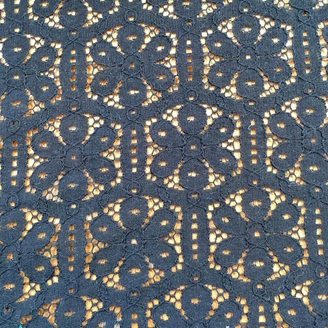Cotton Floral Lace Black 59”